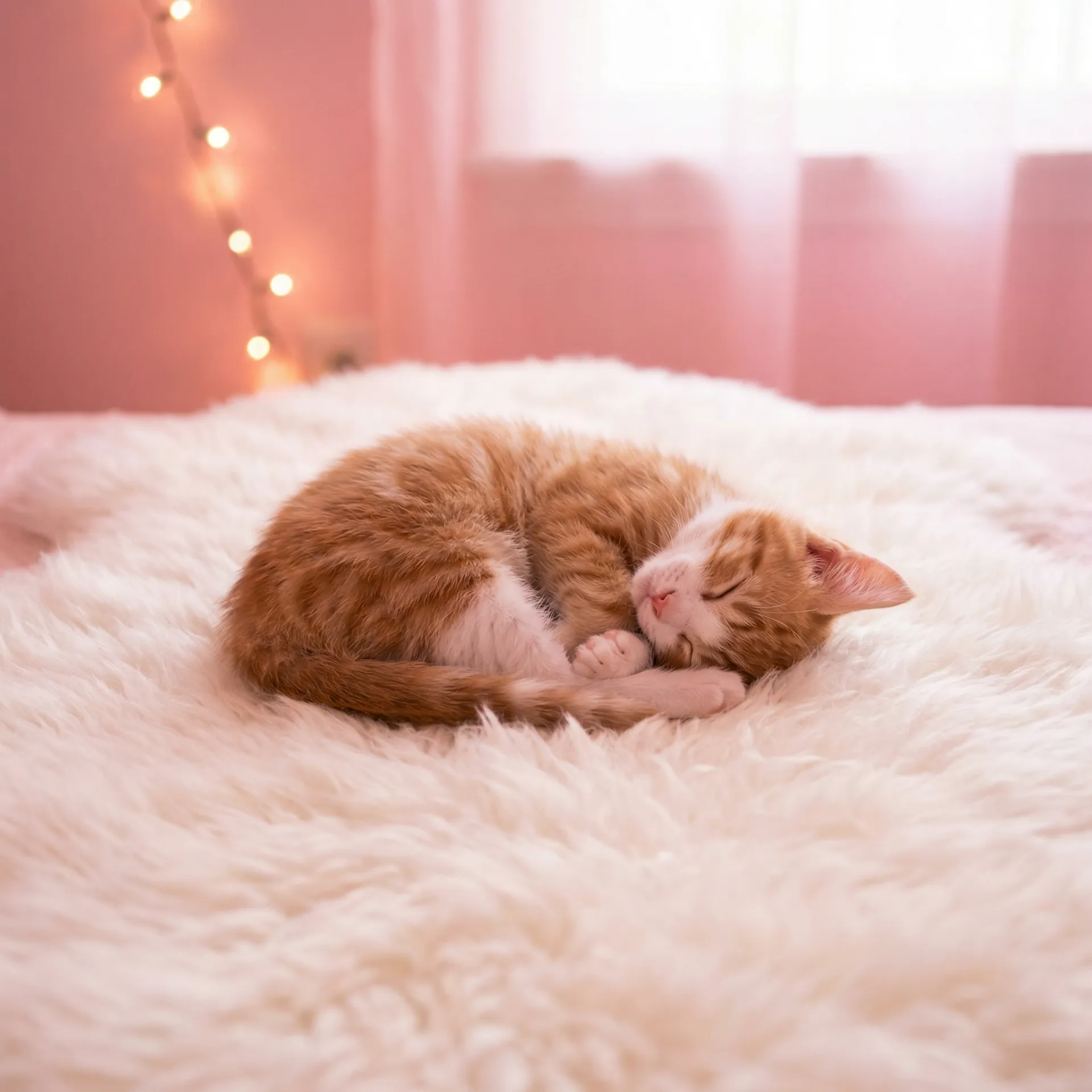 小猫蜷成一团入睡 - 猎头华尔兹