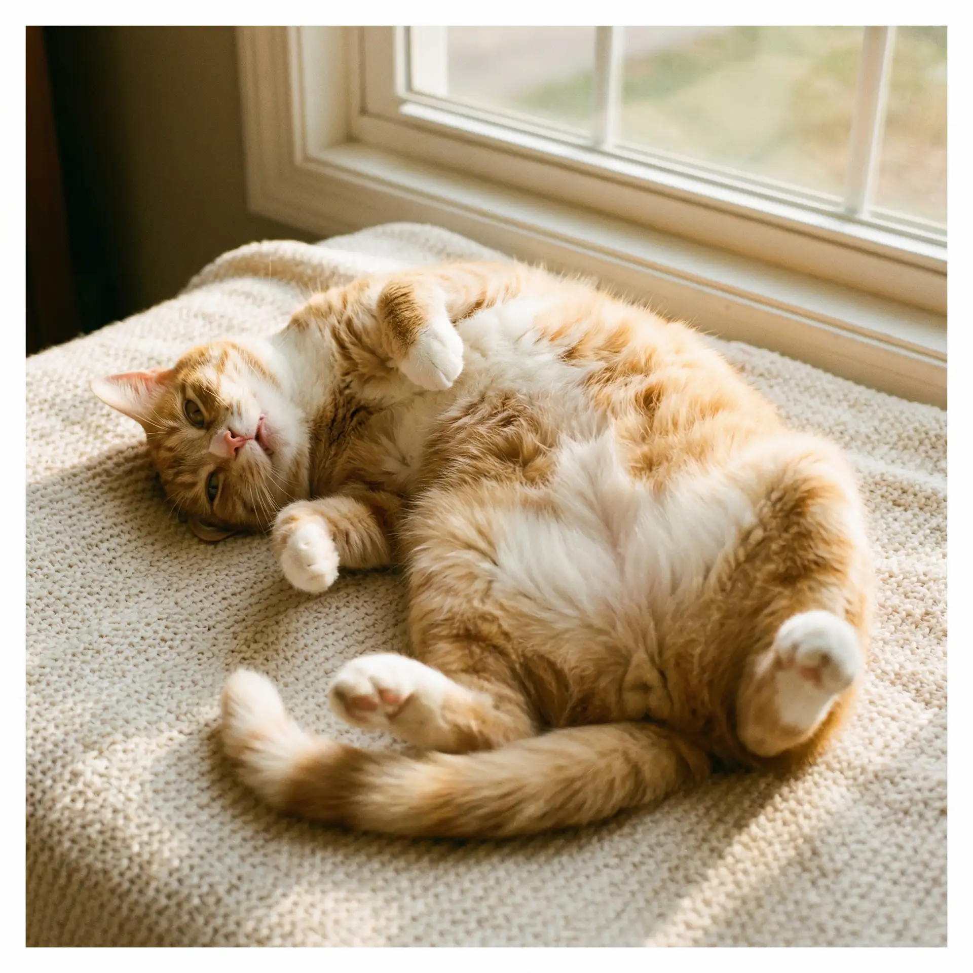 猫咪仰躺露出肚皮 - 猎头华尔兹